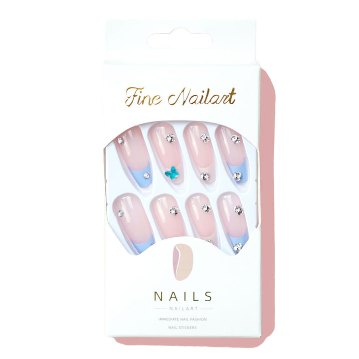 Elegantly Designed Press-On Nails with Decorative Accents