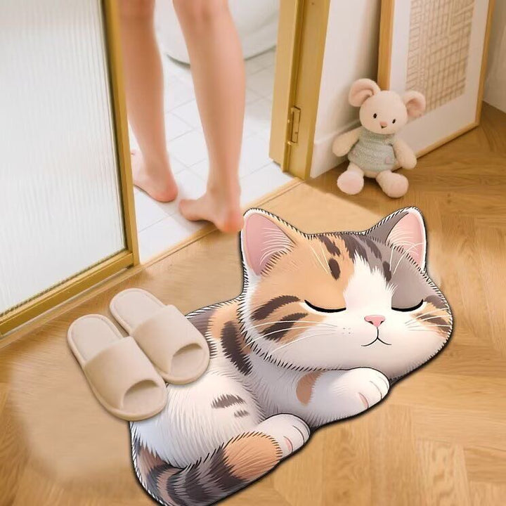 Cute Cat-Themed Bath Mat Kalsten