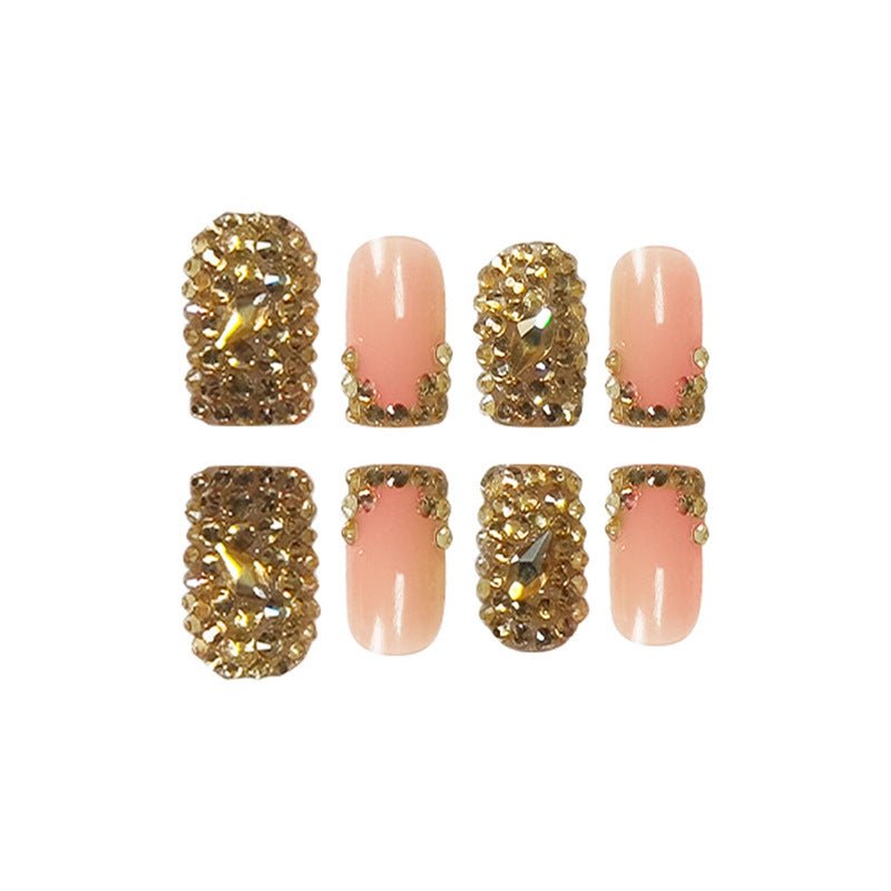 Glamorous Rhinestone Accented Press-On Nails Kalsten