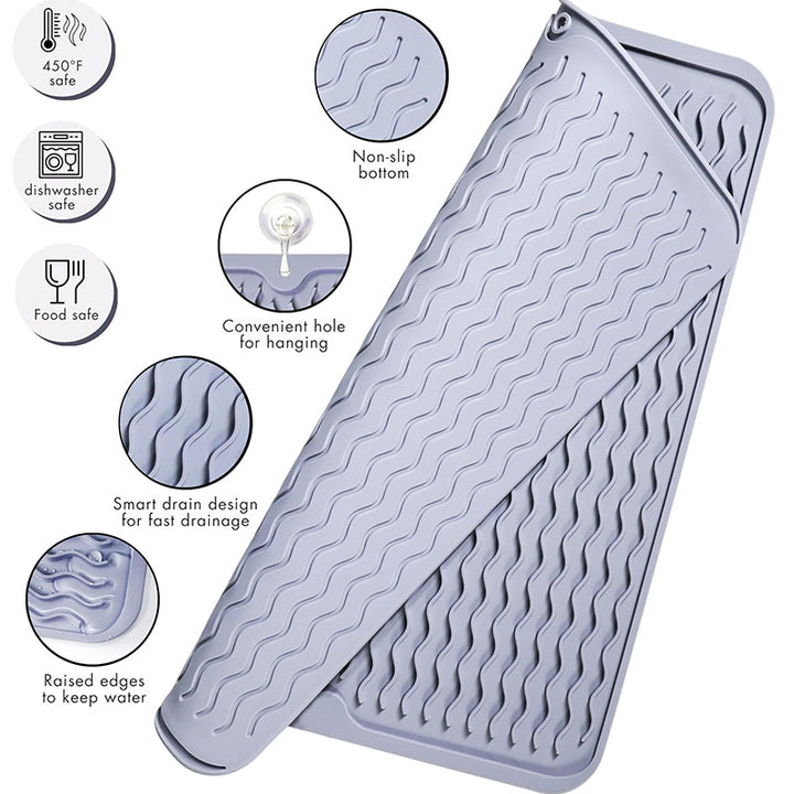 Versatile Non-Slip Multi-Size Kitchen Drying Mat Set Kalsten