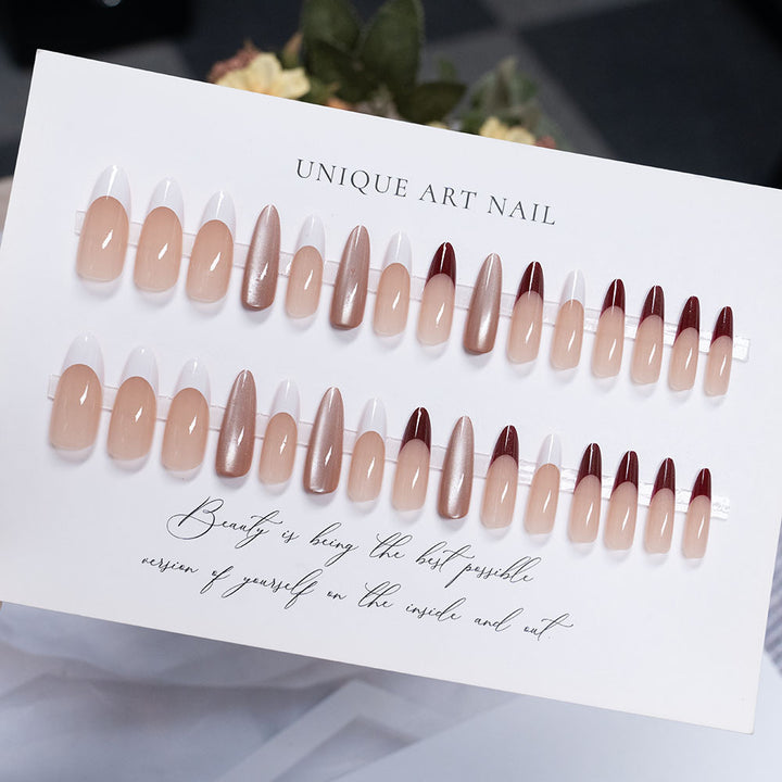 Elegant Almond-Shaped Press-On Nails  1791110505