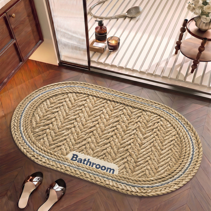 Floral Embroidered Bathroom Rug for Interiors