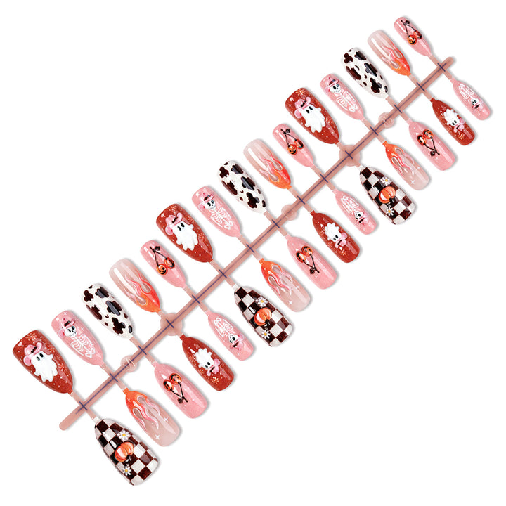 Creative Halloween Nail Art Set with Playful Designs Kalsten