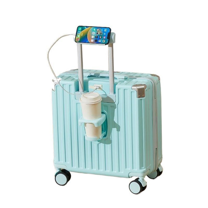Hard-Shell Luggage With Integrated USB Port And Practical Cup Holder Kalsten