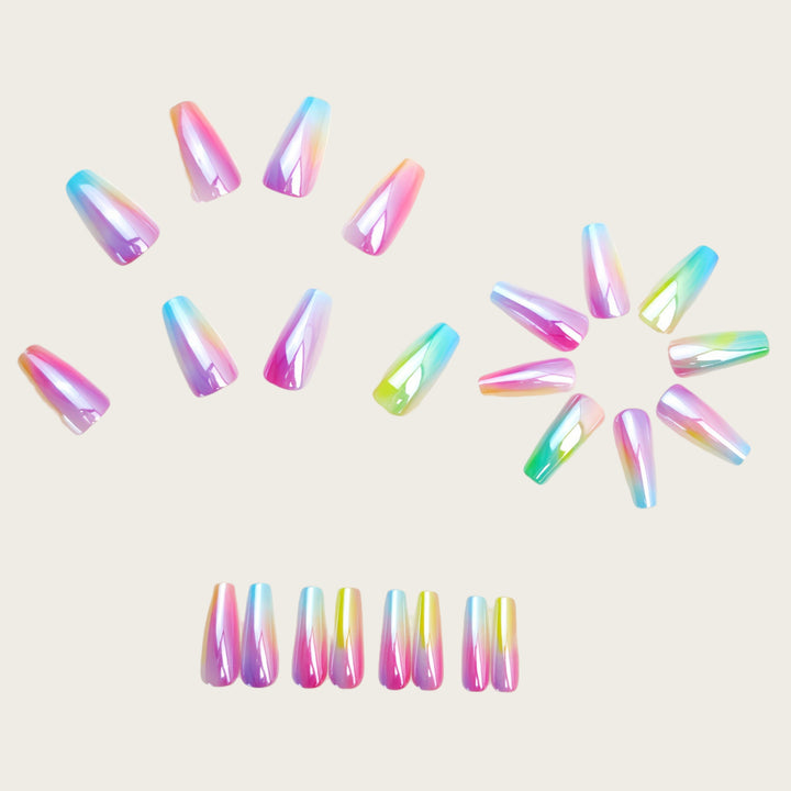 Elegant artificial nails in holographic design Kalsten
