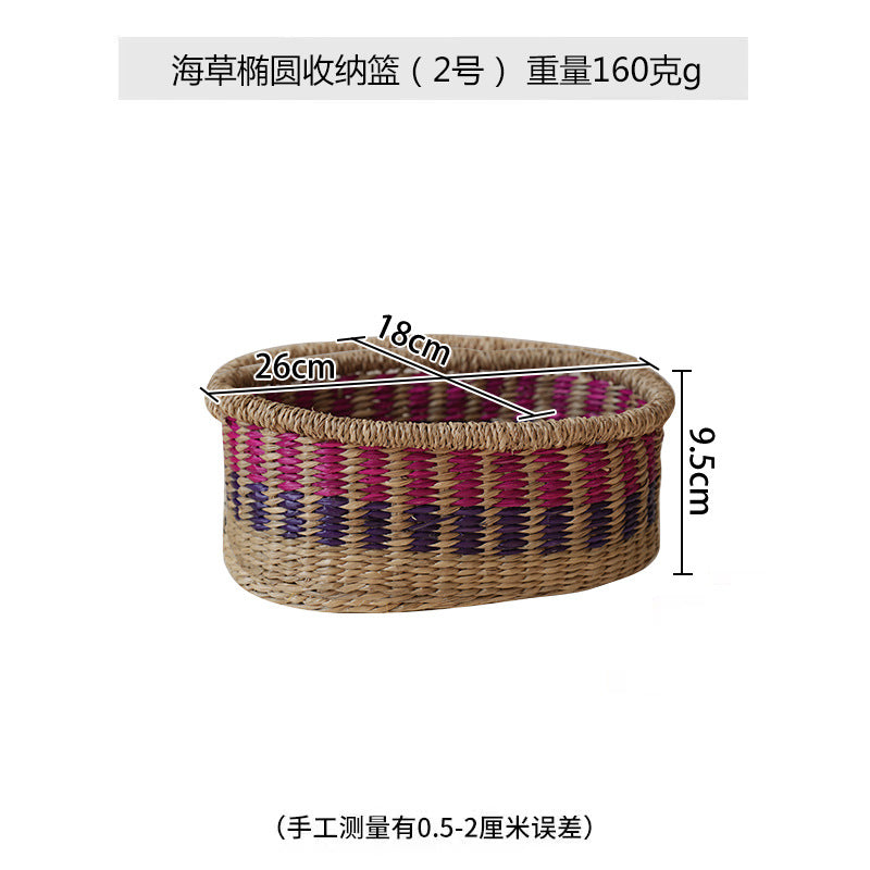 Women handwoven basket with colorful accents Kalsten