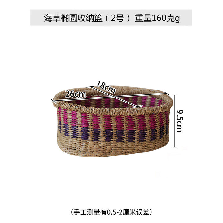 Women handwoven basket with colorful accents Kalsten