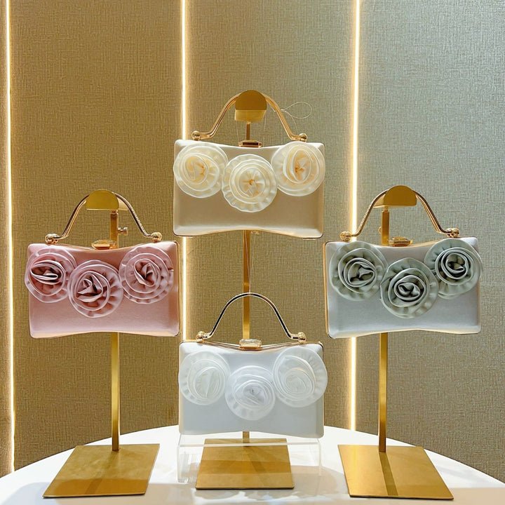 Decorative Floral-Embellished Evening Handbag