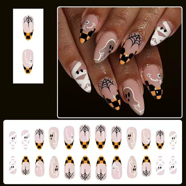 Halloween artificial nail set with spooky 3D designs and detailed embellishments Kalsten