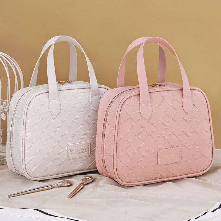 Cosmetic Organizer With Elegant Diamond Pattern And Sturdy Zipper Kalsten