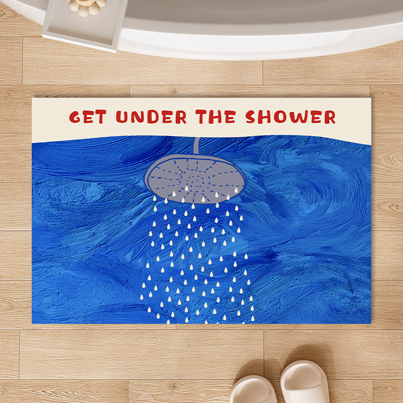 Playful Bath Mat with Showerhead Design