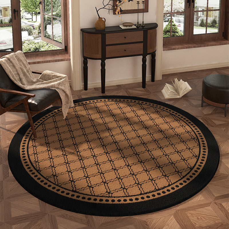 Round Floral Design Area Rug