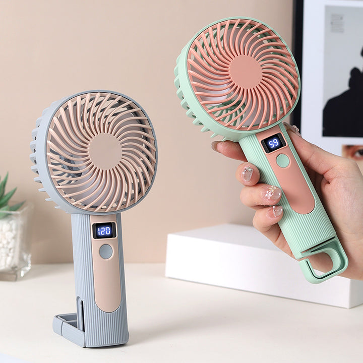 Ladies Portable Hand Fan with Digital Speed Display Kalsten
