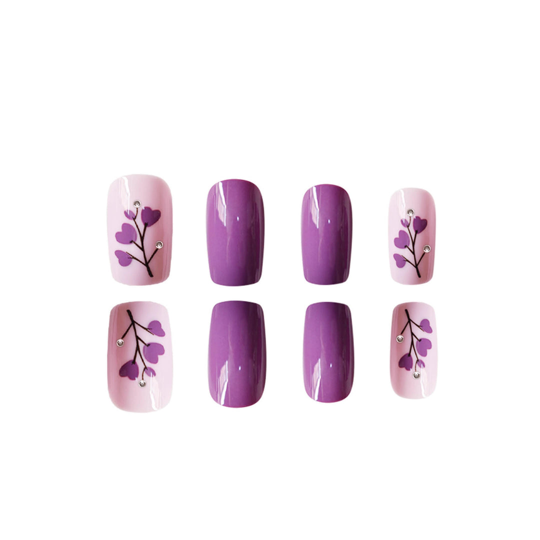 Floral Print Press-On Nail Art Kalsten