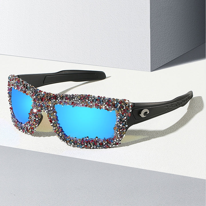 Women's sporty sunglasses with sparkling rhinestone frame Kalsten