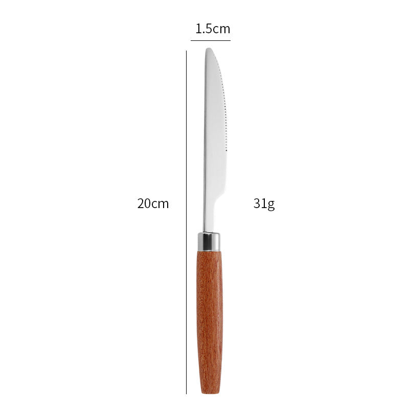 Elegant dessert spoon with ergonomic wooden handle Kalsten