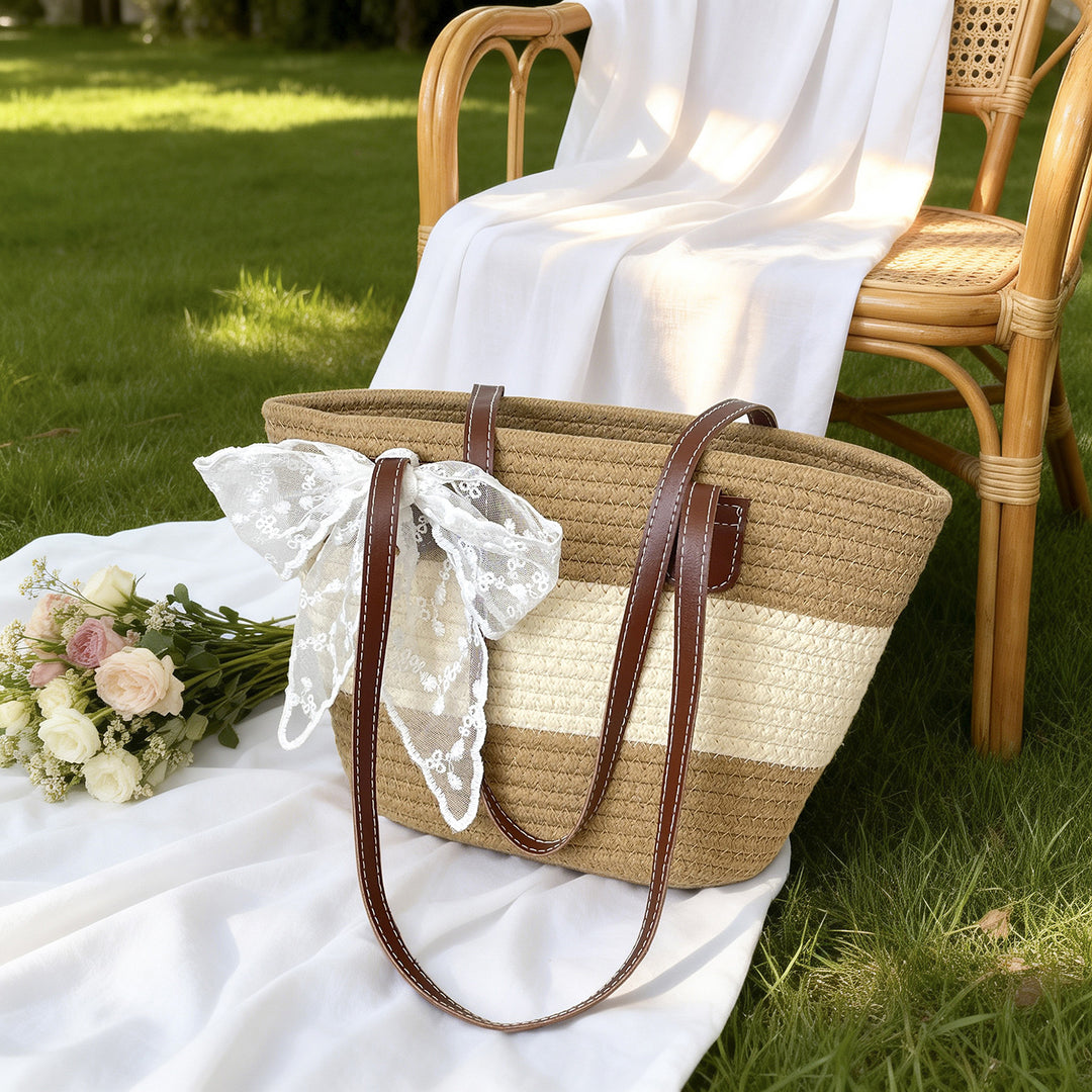 Elegant Summer Straw Tote