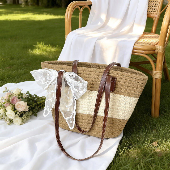 Elegant Summer Straw Tote