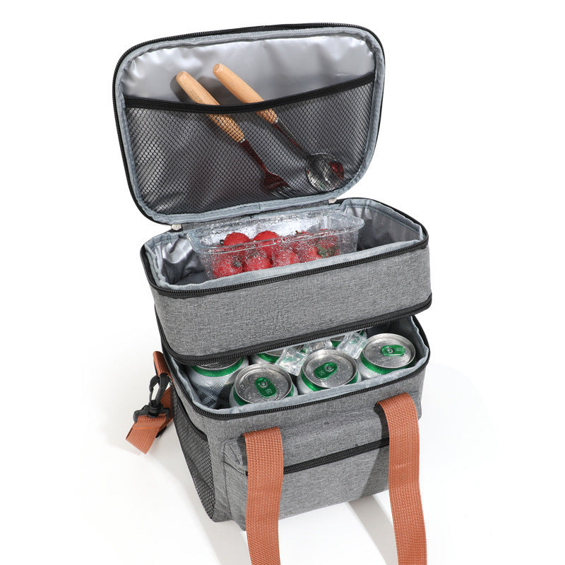 Dual-Layer Insulated Lunch Cooler Bag