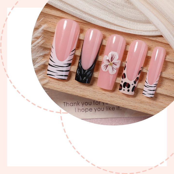 Artificial nail set with extravagant flower and animal designs Kalsten