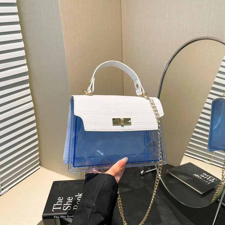 Glossy Crocodile Patterned Handbag