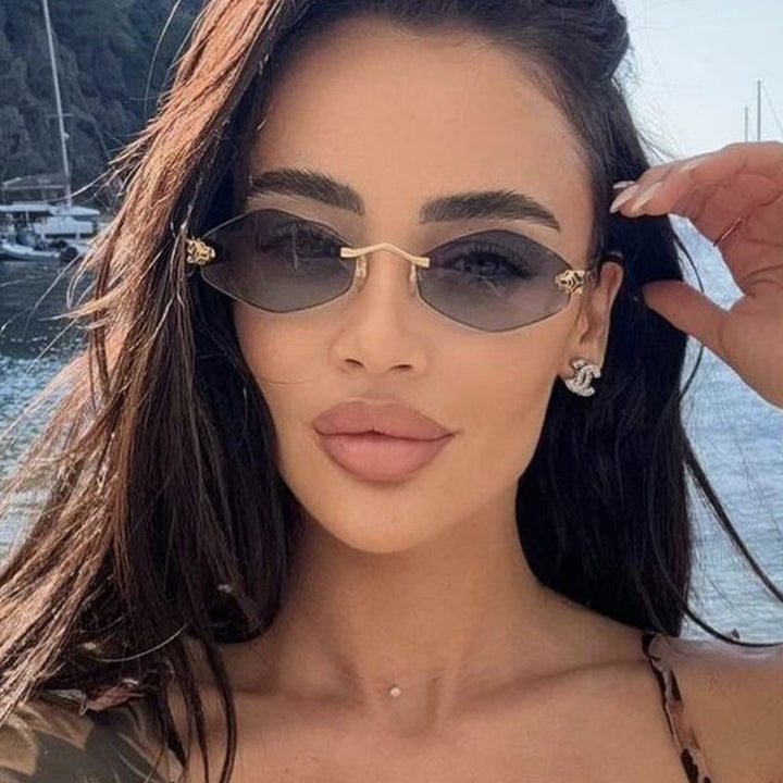 Women's geometric sunglasses with double metal frame and protective lenses Kalsten