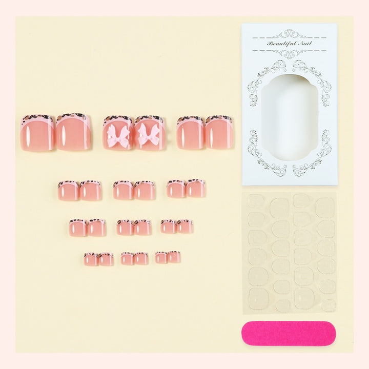 Acrylic nail set with elegant bow design Kalsten