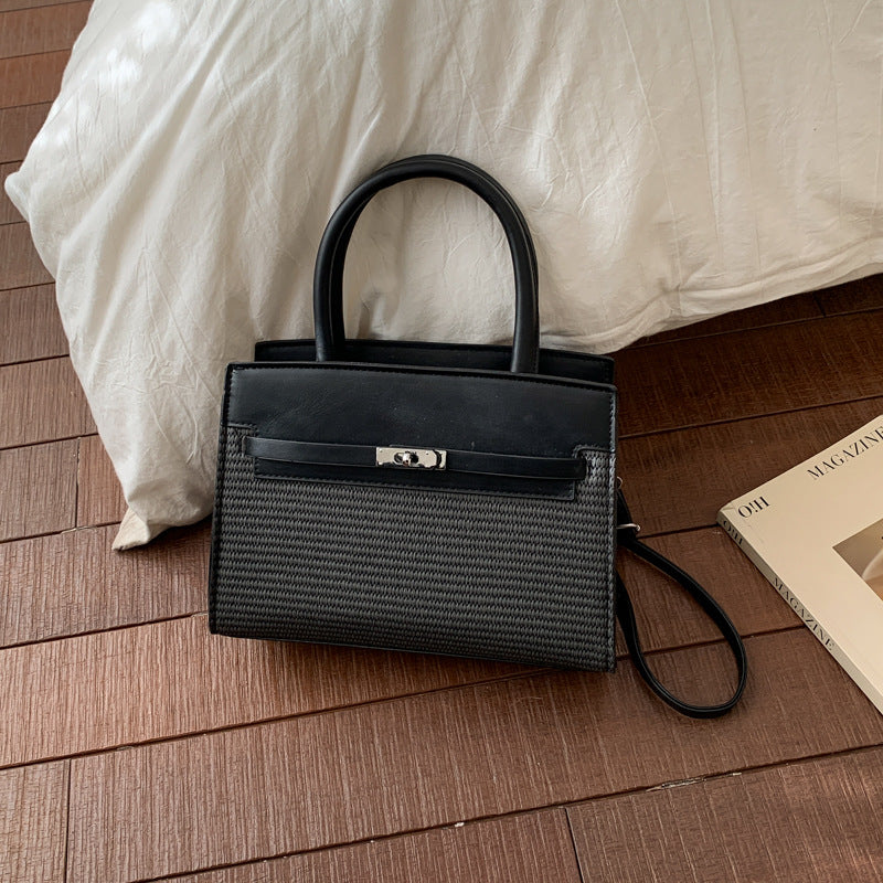 Elegant Woven Handbag with Detachable Strap