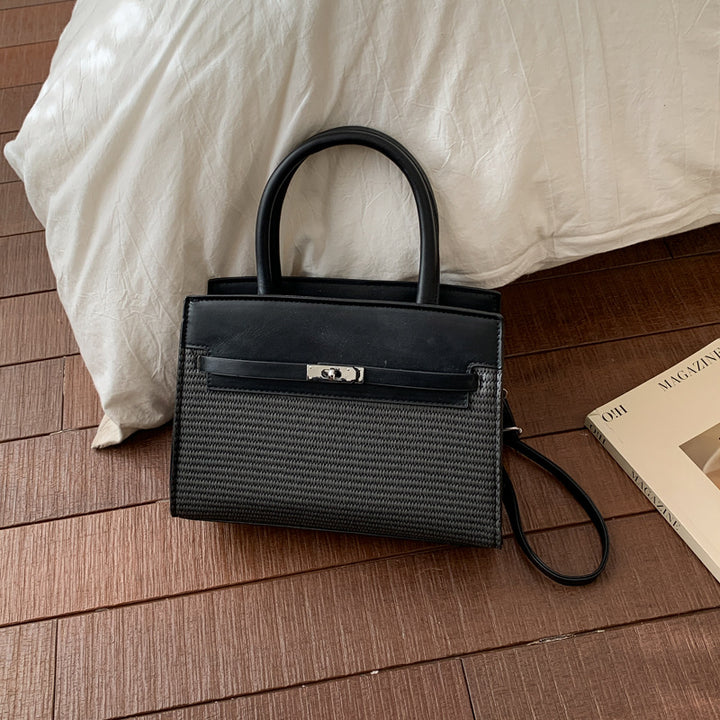 Elegant Woven Handbag with Detachable Strap