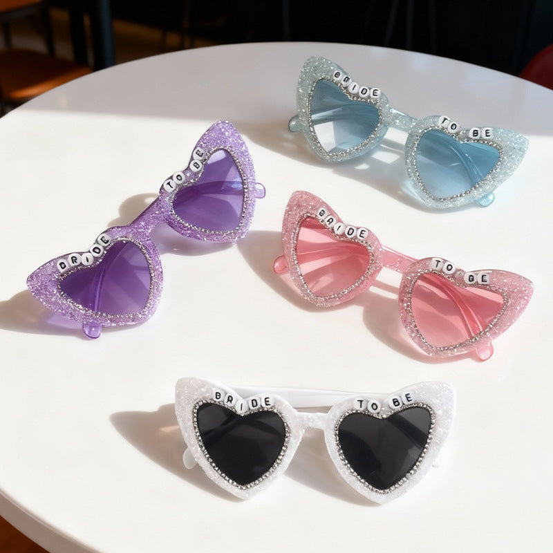 Rhinestone-Embellished Heart Sunglasses Kalsten