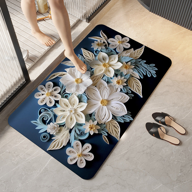 Decorative Floral Bathroom Mat