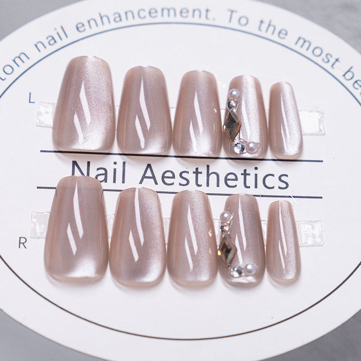 Elegant Gemstone Decorative Press-On Nails