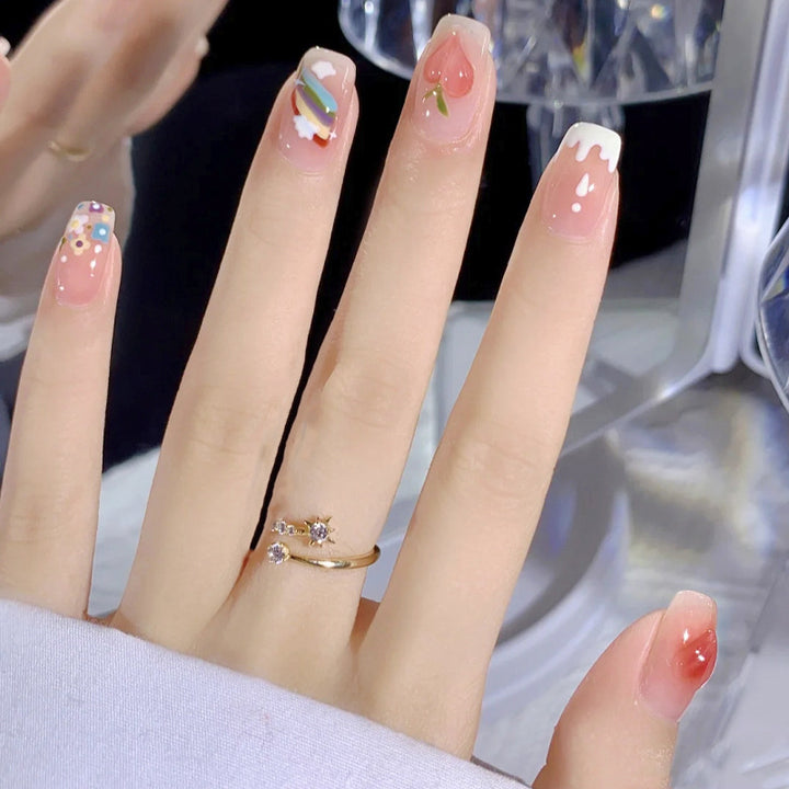 Cute Fruit-Themed Press-On Nail Art Set