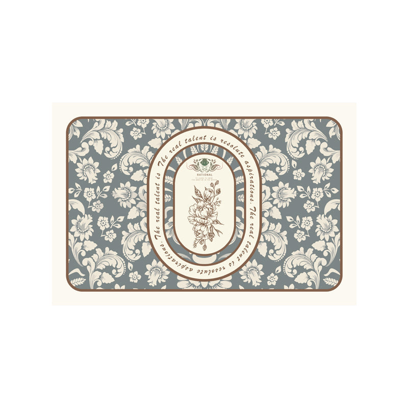 Elegant Floral Kitchen Mat