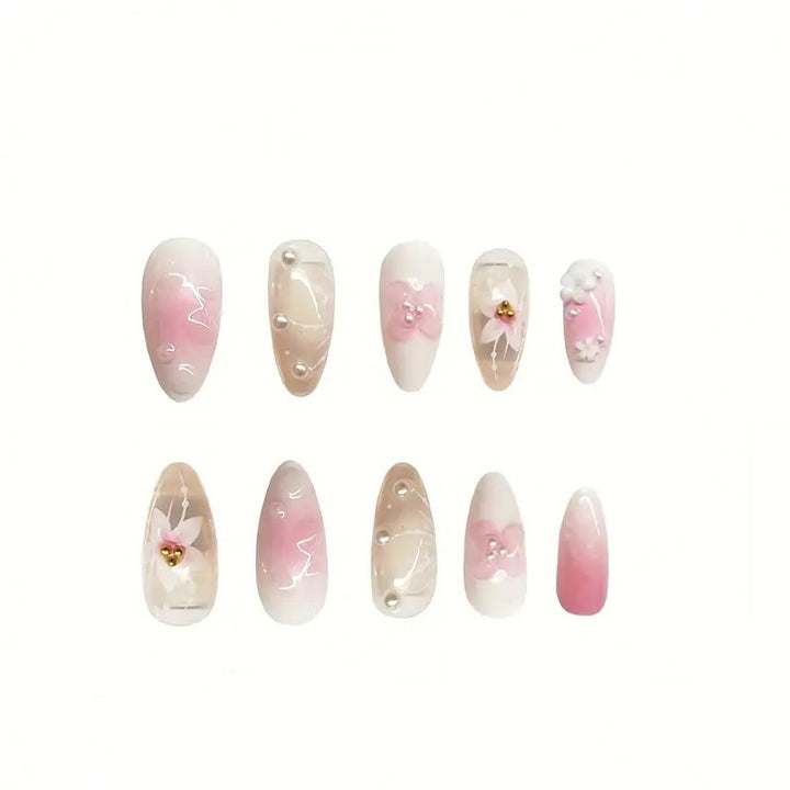 Elegant Floral Nail Enhancements Kalsten
