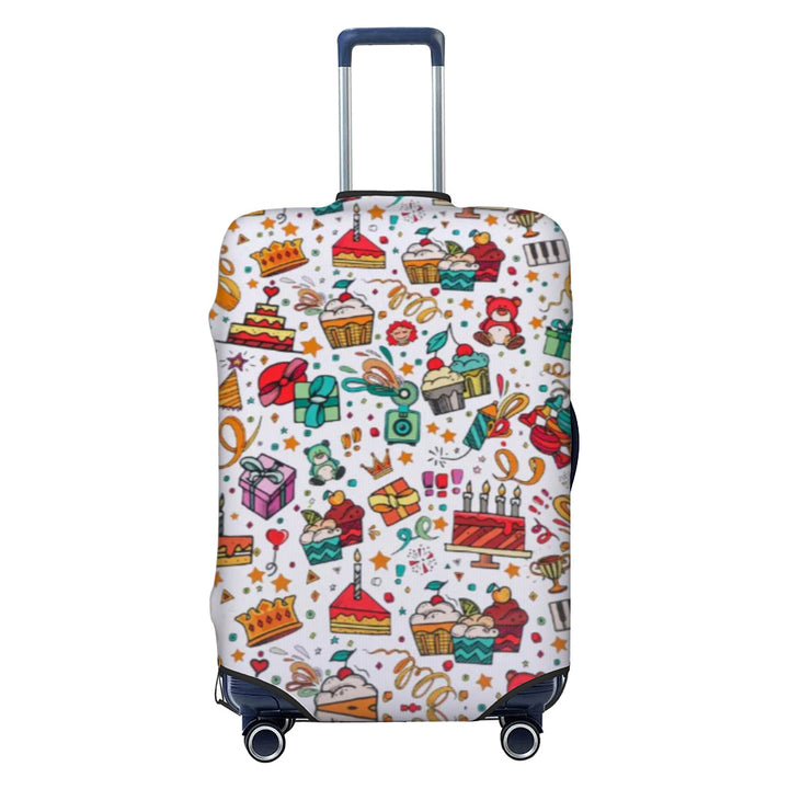 Unisex non-elastic luggage cover with graffiti print and zipper opening, stretchable protective cover with non-slip inner fastening Kalsten
