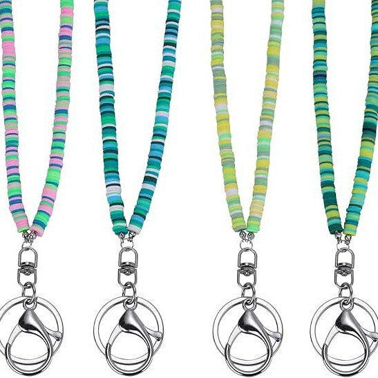 Colorful Beaded ID Badge Holder Lanyard Kalsten