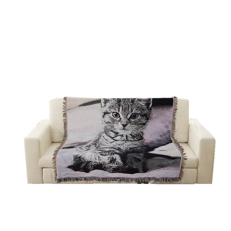 Artistic Cat Pattern Throw Blanket