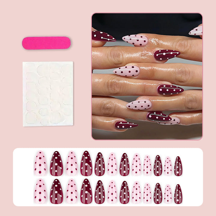 Artificial nail set with elegant dots and trendy design Kalsten