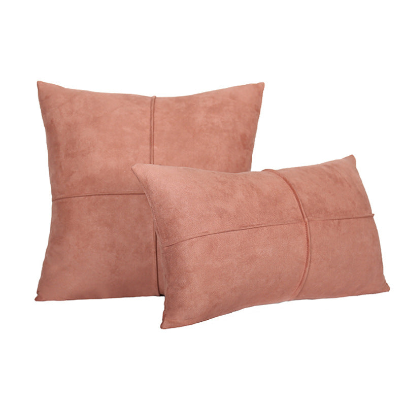 Decorative Suede-Look Cross-Seam Throw Pillow Set with Removable Covers