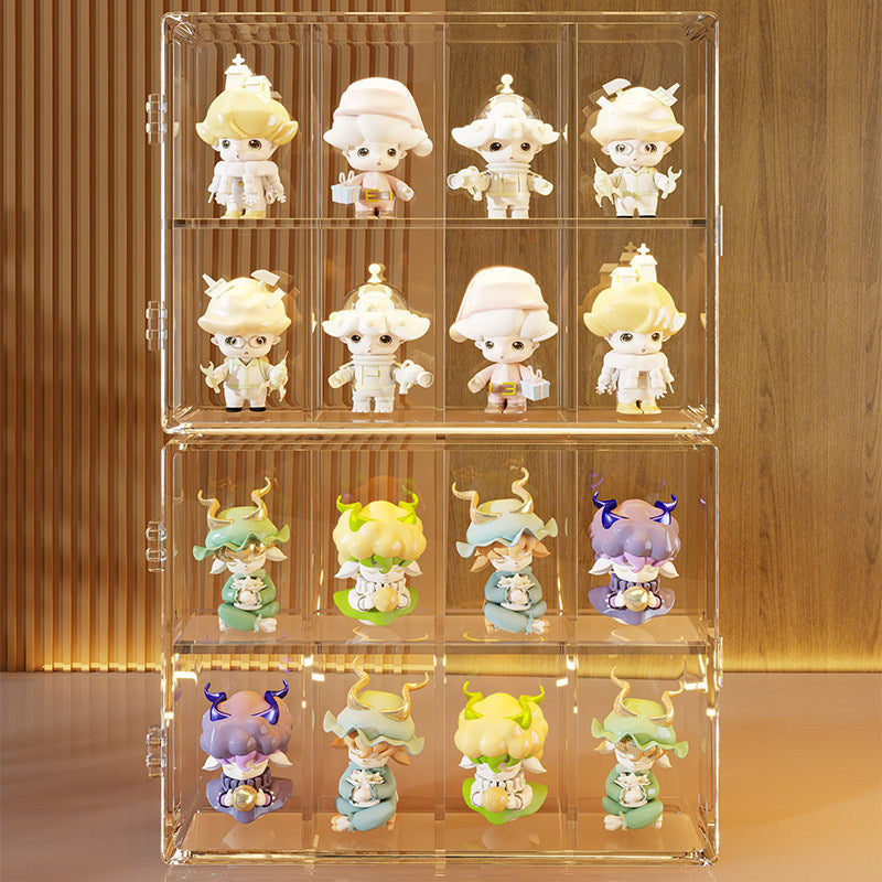 Clear Acrylic Modular Multi-Compartment Miniature Figurine Display Case