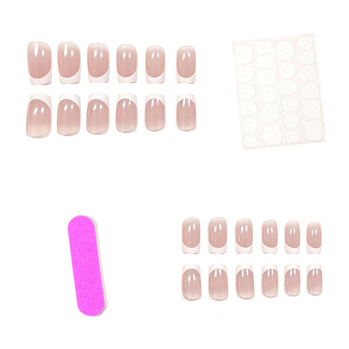 Classic French Tip Acrylic Nail Set Kalsten