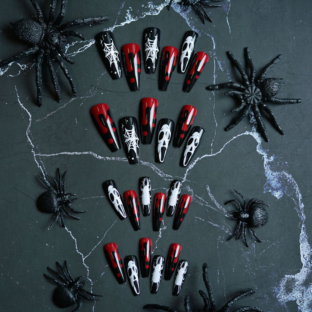 Gothic-Themed Press-On Nail Art Set Kalsten