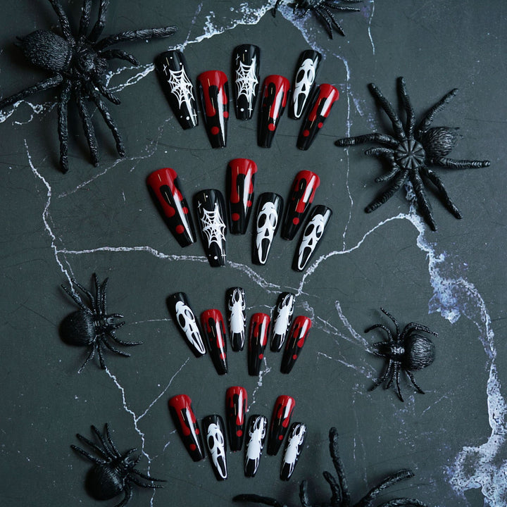 Gothic-Themed Press-On Nail Art Set Kalsten