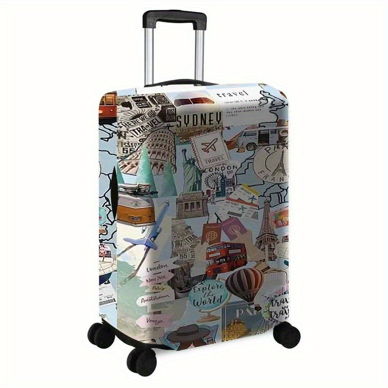 Women's Hardshell Suitcase with Creative Travel Motif Kalsten