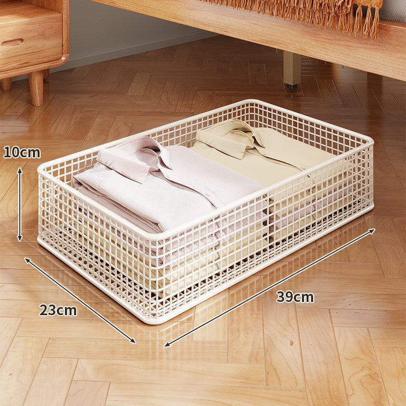 Underbed Low-Profile Metal Mesh Storage Drawer on Casters