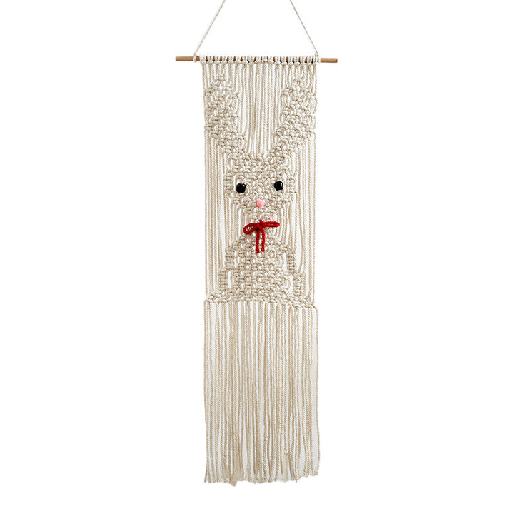Whimsical Macramé Bunny Wall Hanging Kalsten