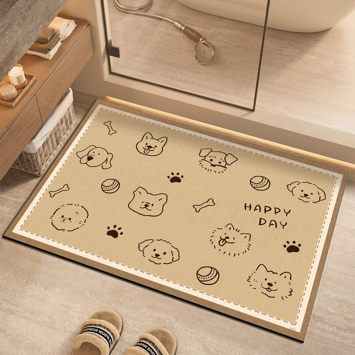 Cute Family Themed Decorative Bath Mat