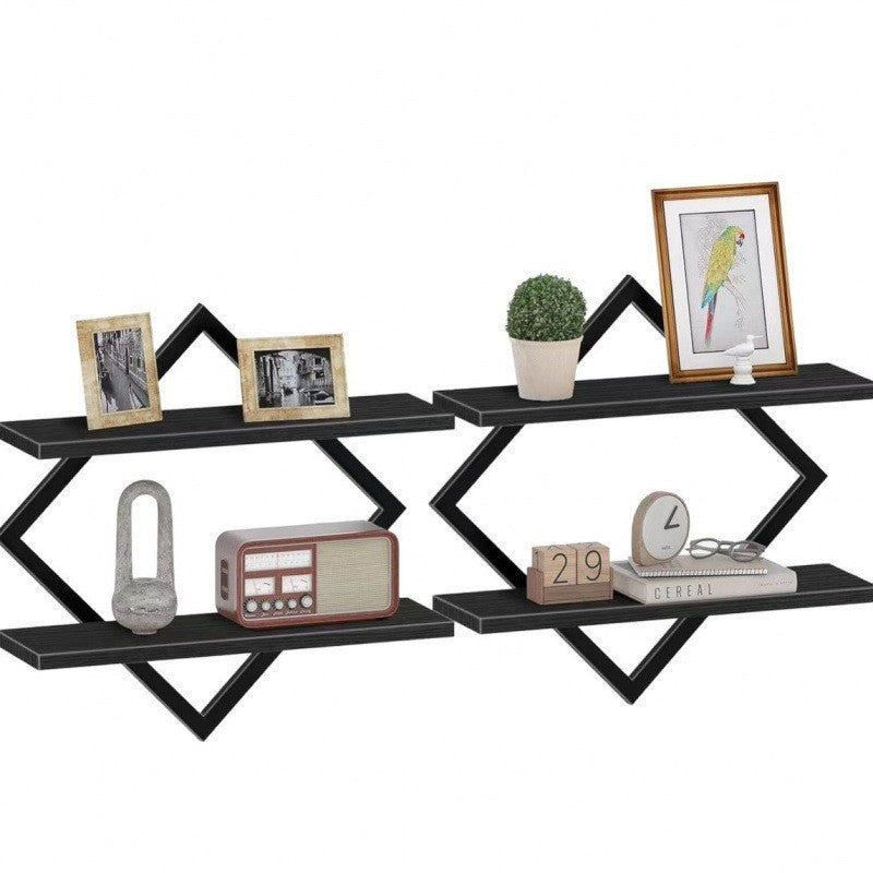 Wall shelf with modern zigzag design Kalsten
