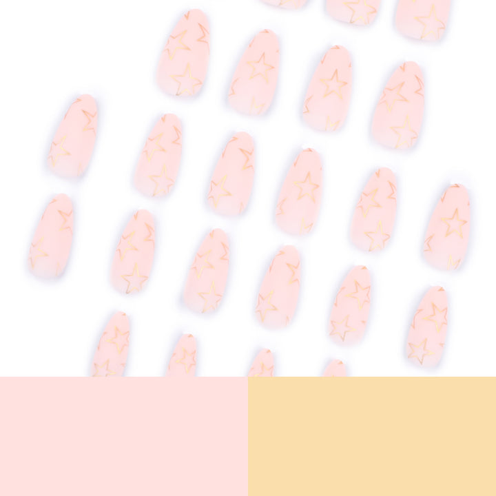 Artful Nail Art with Golden Star Motifs Kalsten